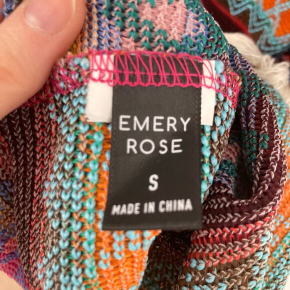 Emery Rose Womens S Rainbow Boho Chevron Print Fringe Halter Dress Festival - Picture 8 of 8